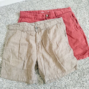 Old Navy Men’s Red & Tan Khaki Shorts Size 34 x 30 - Set of 2